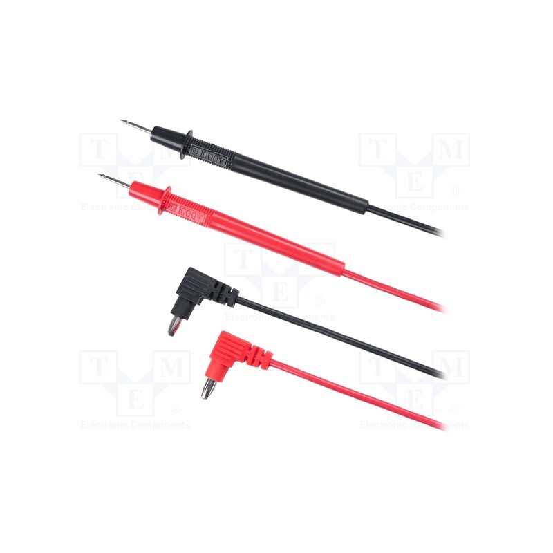 1 set x UNI-T - UT830 - Test leads, Umax: 1kV, Imax: 10A, 930mm, black,red, 2pcs.