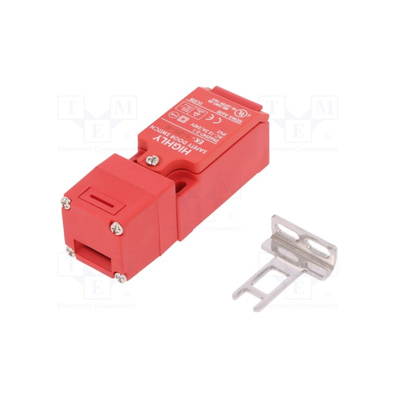 1 pcs x HIGHLY ELECTRIC - EK-1-25-R - Safety switch: key operated, EK, NC x2, IP65, PBT, red, 250VAC/3A