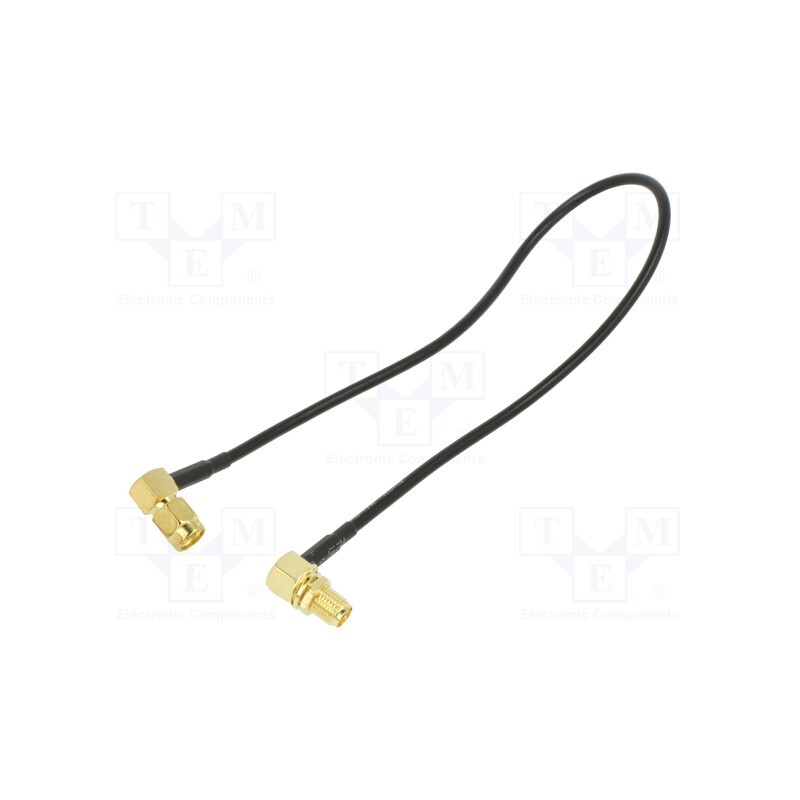1 pcs x ONTECK - SMA-12-0.3 - Cable, 50Ω, 0.3m, RP-SMA female,SMA plug, black, angled