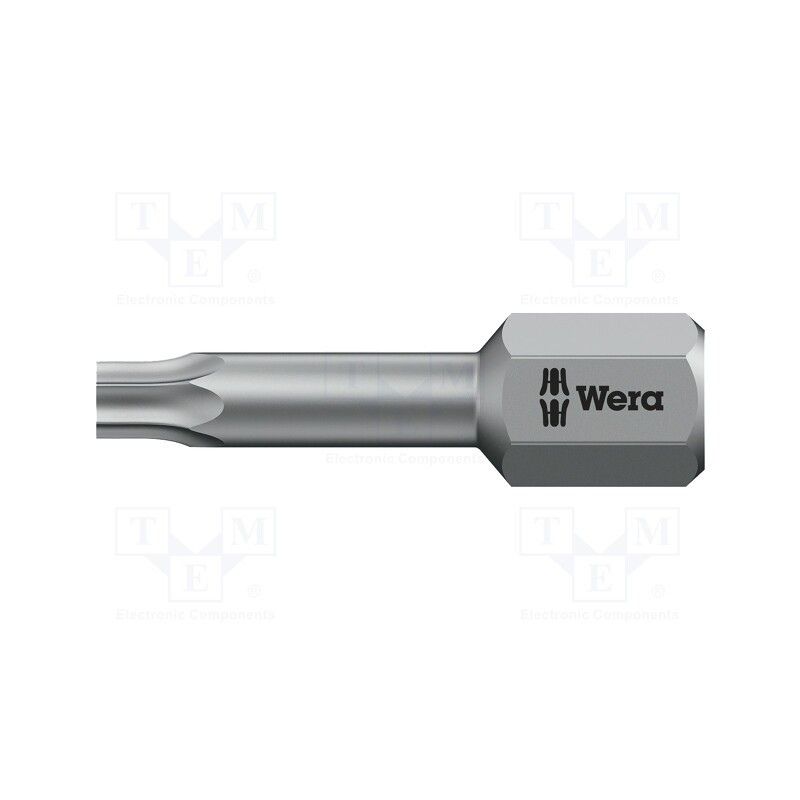 1 pcs x WERA - 5066305001 - Screwdriver bit, Torx®, TX10, Overall len: 25mm, TORSION