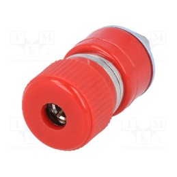 1 pcs x SCI - R1-26B RED - Socket, 4mm banana, 30A, 60VDC, red, nickel plated, on panel,screw