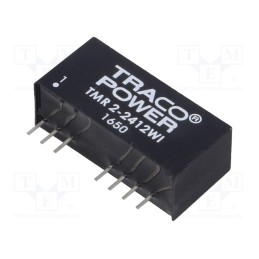 1 pcs x TRACO POWER - TMR 2-2412WI - Converter: DC/DC, 2W, Uin: 9÷36V, Uout: 12VDC, Iout: 165mA, SIP9
