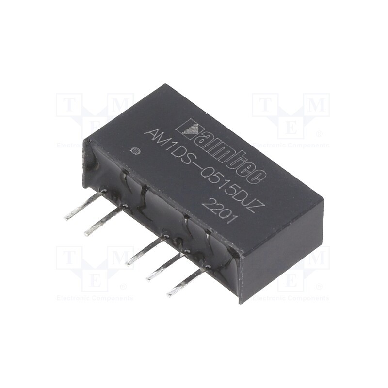 1 pcs x AIMTEC - AM1DS-0515DJZ - Converter: DC/DC, 1W, Uin: 4.5÷5.5V, Uout: 15VDC, Uout2: -15VDC, SIP7