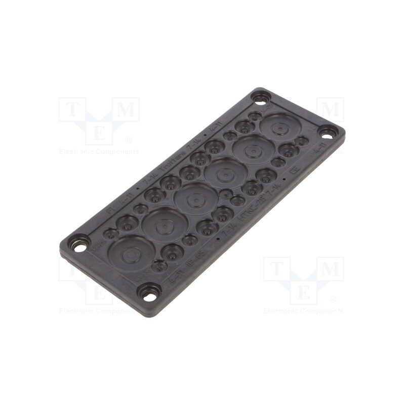 1 pcs x HT HI TECH POLYMERS - HTKC-28-TPE RAL9005 - Multigate grommet, elastomer thermoplastic TPE, black, IP65