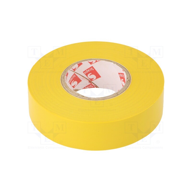 5 rol x SCAPA - TAŚMA 6022 19MM/25M ŻÓŁTA - Tape: electrical insulating, W: 19mm, L: 25m, Thk: 0.15mm, yellow