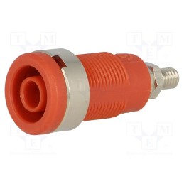 1 pcs x ELECTRO-PJP - 3265-I-RT - Socket, 4mm banana, 36A, Cutout: Ø12mm, red, nickel plated, 5mΩ