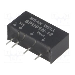 1 pcs x MEAN WELL - SPU01N-12 - Converter: DC/DC, 1W, Uin: 21.6÷26.4V, Uout: 12VDC, Iout: 0÷84mA