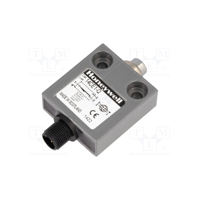 1 pcs x HONEYWELL - 14CE1-Q - Limit switch, pin plunger Ø10mm, SPDT, 3A, max.250VAC, IP65, PIN: 4