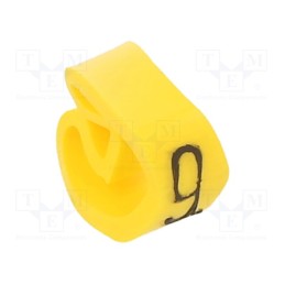 1 pcg x PARTEX - PA-20004AV40.9 - Markers, Marking: 9, 4÷10mm, PVC, yellow, -30÷60°C, leaded, PA-2
