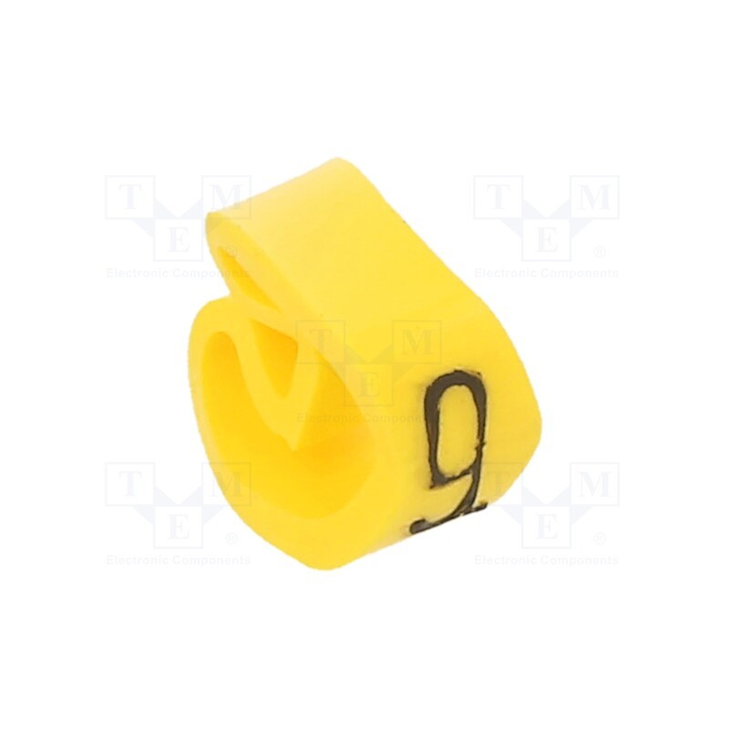 1 pcg x PARTEX - PA-20004AV40.9 - Markers, Marking: 9, 4÷10mm, PVC, yellow, -30÷60°C, leaded, PA-2