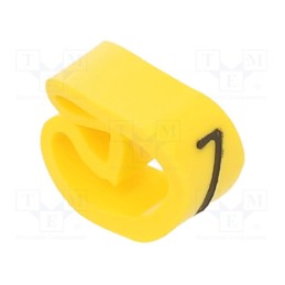 1 pcg x PARTEX - PA-20004AV40.7 - Markers, Marking: 7, 4÷10mm, PVC, yellow, -30÷60°C, leaded, PA-2