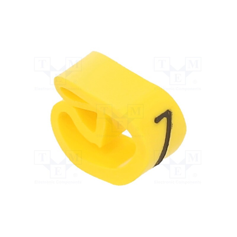 1 pcg x PARTEX - PA-20004AV40.7 - Markers, Marking: 7, 4÷10mm, PVC, yellow, -30÷60°C, leaded, PA-2
