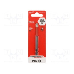 1 pcs x Milwaukee - 4932430856 - Screwdriver bit, Phillips, PH2, Overall len: 90mm, Kind: impact