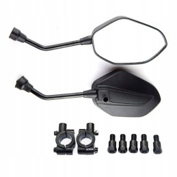 Set of black mirrors with M10 handlebar mounts