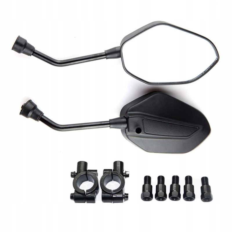Set of black mirrors with M10 handlebar mounts