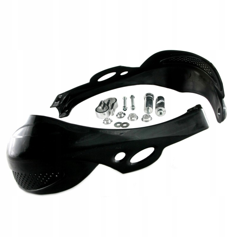 Hand guards, straight hand bars, universal, black