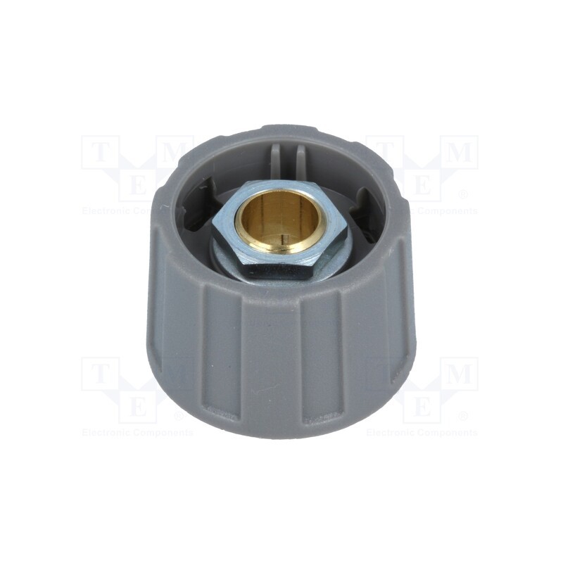 1 pcs x OKW - A2523638 - Knob, without pointer, ABS, Øshaft: 6.35mm, Ø23x15.5mm, grey, A2523