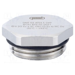 1 pcs x HUMMEL - 1.197.3200.50 - Stopper, M32, 1.5, IP68, brass, Plating: nickel, V-Ms-Ex, with seal