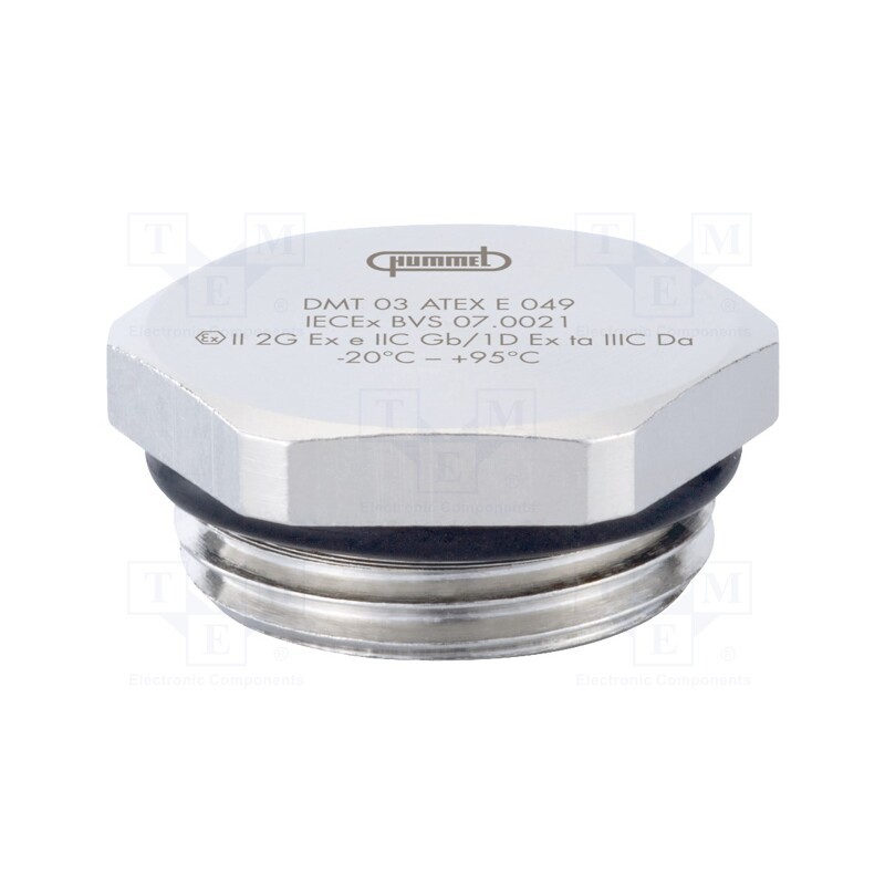 1 pcs x HUMMEL - 1.197.3200.50 - Stopper, M32, 1.5, IP68, brass, Plating: nickel, V-Ms-Ex, with seal