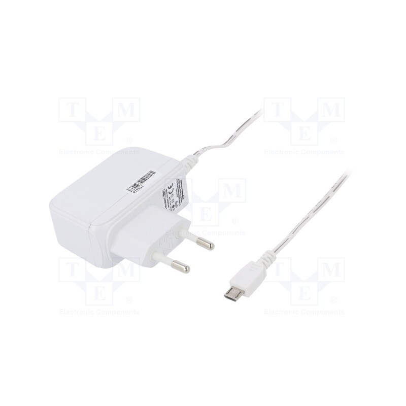 1 pcs x CELLEVIA POWER - CLW-1005-W2E-ERMU-WH - Power supply: switched-mode, plug, 5VDC, 2A, 10W, Plug: EU, 79%