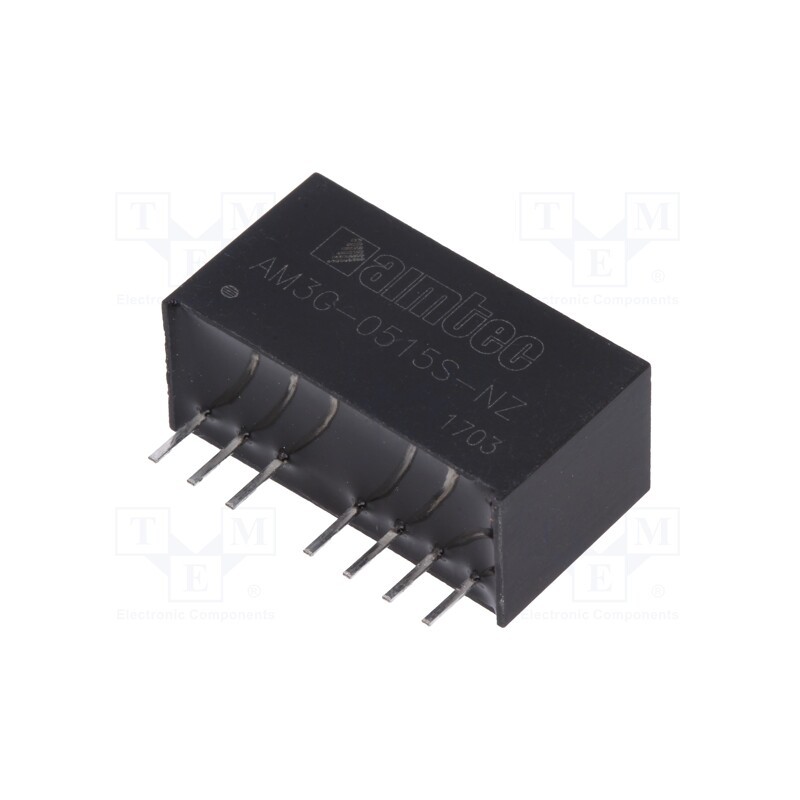 1 pcs x AIMTEC - AM3G-0515S-NZ - Converter: DC/DC, 3W, Uin: 4.5÷9V, Uout: 15VDC, Iout: 167mA, SIP8