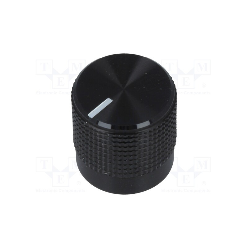 1 pcs x CLIFF - FC7223 - Knob, with pointer, Øshaft: 6mm, Ø15mm, black, Shaft: knurled