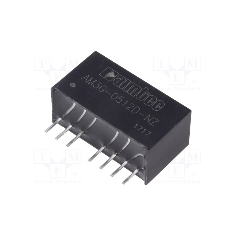 1 pcs x AIMTEC - AM3G-0512D-NZ - Converter: DC/DC, 3W, Uin: 4.5÷9V, Uout: 12VDC, Uout2: -12VDC, SIP8