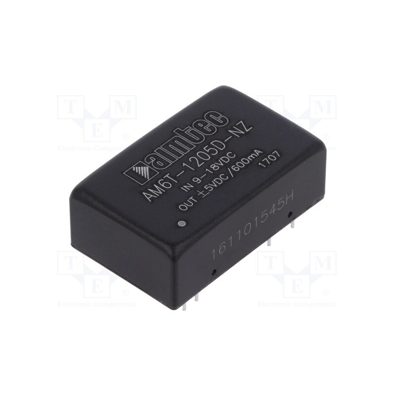 1 pcs x AIMTEC - AM6T-1205D-NZ - Converter: DC/DC, 6W, Uin: 9÷18V, Uout: 5VDC, Uout2: -5VDC, DIP24