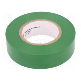 1 rol x PLYMOUTH - N-12 PVC TAPE 19MMX20M GREEN - Tape: electrical insulating, W: 19mm, L: 20m, Thk: 0.15mm, green