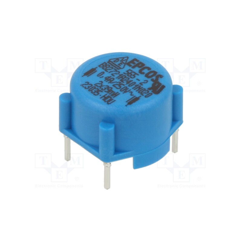 1 pcs x EPCOS - B82721A2401N020 - Inductor: common mode, THT, 39mH, 400mA, 2Ω, ±30%, 17.9x17.3x12.6mm