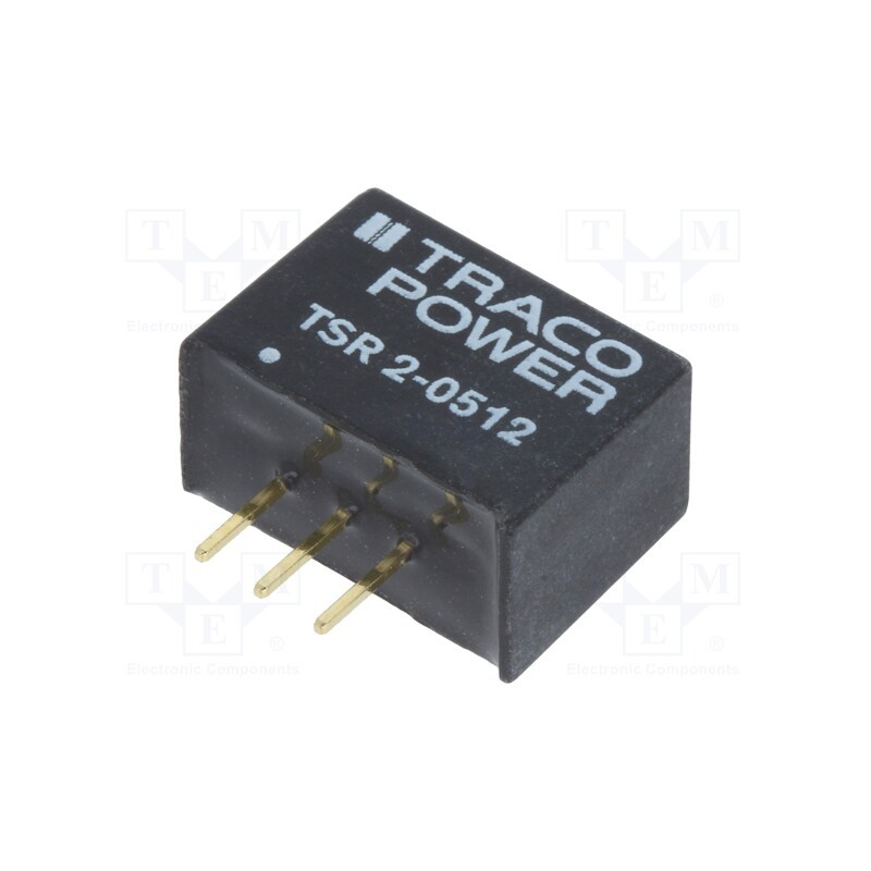 1 pcs x TRACO POWER - TSR 2-0512 - Converter: DC/DC, Uin: 3÷5.5V, Uout: 1.2VDC, Iout: 2A, SIP3, 410kHz