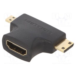 1 pcs x VENTION - AGFB0 - Adapter, HDMI socket,micro HDMI plug,mini HDMI plug, black