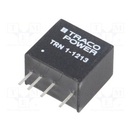 1 pcs x TRACO POWER - TRN 1-1213 - Converter: DC/DC, 1W, Uin: 9÷18V, Uout: 15VDC, Iout: 70mA, SIP, 100kHz