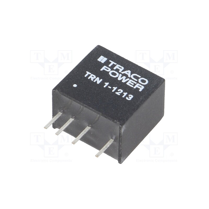 1 pcs x TRACO POWER - TRN 1-1213 - Converter: DC/DC, 1W, Uin: 9÷18V, Uout: 15VDC, Iout: 70mA, SIP, 100kHz