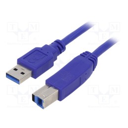 1 pcs x GEMBIRD - CCP-USB3-AMBM-0.5M - Cable, USB 3.0, USB A plug,USB B plug, gold-plated, 0.5m, blue