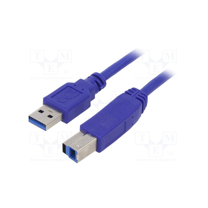 1 pcs x GEMBIRD - CCP-USB3-AMBM-0.5M - Cable, USB 3.0, USB A plug,USB B plug, gold-plated, 0.5m, blue