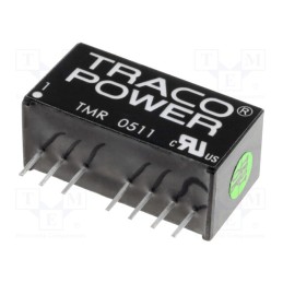 1 pcs x TRACO POWER - TMR 0511 - Converter: DC/DC, 2W, Uin: 4.5÷9V, Uout: 5VDC, Iout: 400mA, SIP8, TMR2