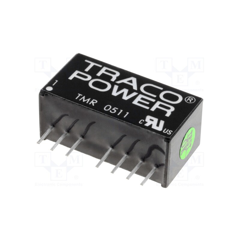 1 pcs x TRACO POWER - TMR 0511 - Converter: DC/DC, 2W, Uin: 4.5÷9V, Uout: 5VDC, Iout: 400mA, SIP8, TMR2