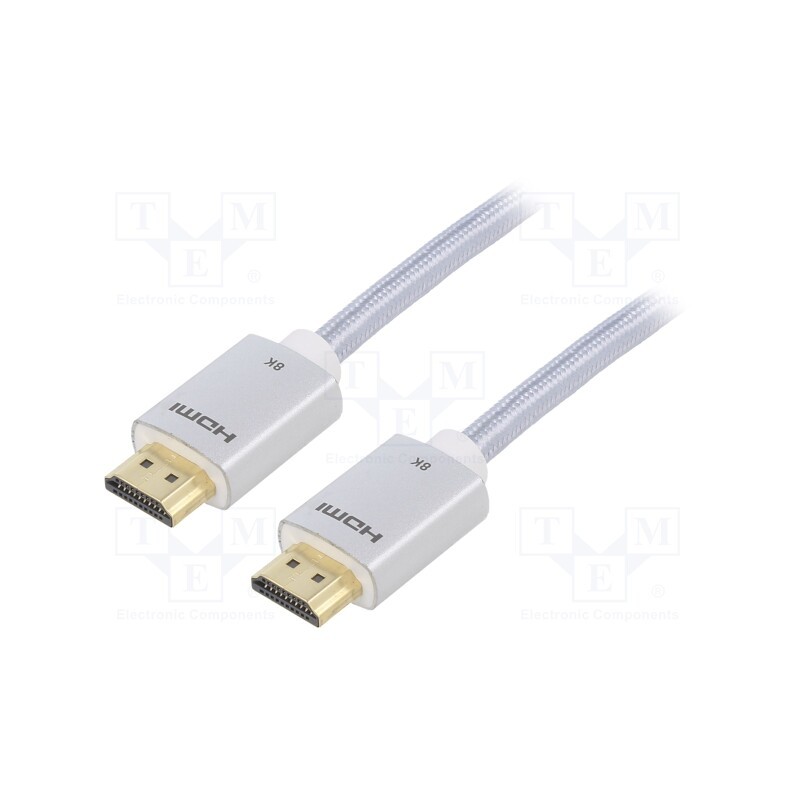 1 pcs x VENTION - ALCII - Cable, HDMI 2.1, HDMI plug,both sides, PVC, textile, Len: 3m, 28AWG