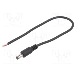 1 pcs x BQ CABLE - DC.CAB.4200.0020 - Cable, 2x0.5mm2, wires,DC 5,5/2,1 plug, straight, black, 0.25m