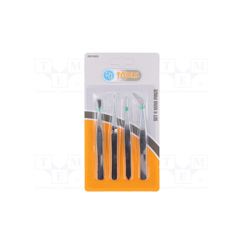 1 set x PG TOOLS - PGT405 - Kit: tweezers, for precision works, 4pcs.