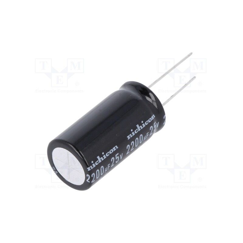 1 pcs x NICHICON - UEP1E222MHD - Capacitor: electrolytic, bipolar, THT, 2200uF, 25VDC, Ø18x35.5mm