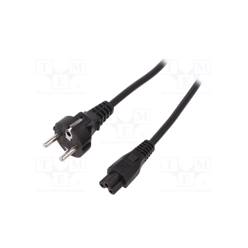 1 pcs x DIGITUS - AK-440115-012-S - Cable, CEE 7/7 (E/F) plug,IEC C5 female, 1.2m, black, 10A, 250V