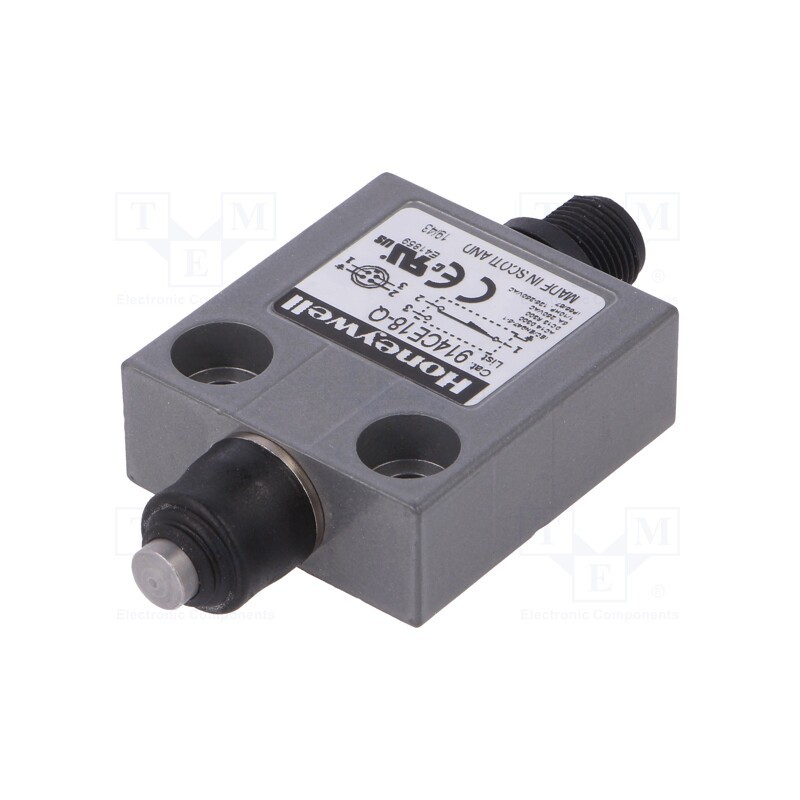 1 pcs x HONEYWELL - 914CE18-Q - Limit switch, pin plunger Ø7mm, SPDT, 3A, max.250VAC, IP67, PIN: 4