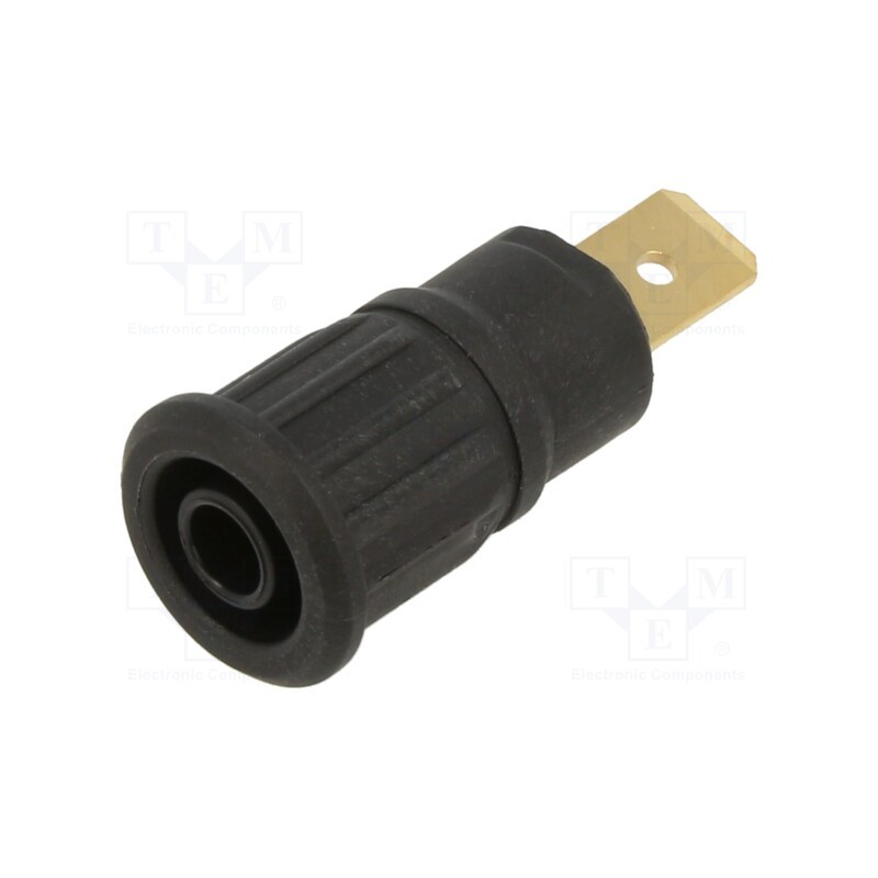 1 pcs x STu00c4UBLI - 23.3150-21 - Socket, 4mm banana, 32A, 1kV, black, gold-plated, on panel