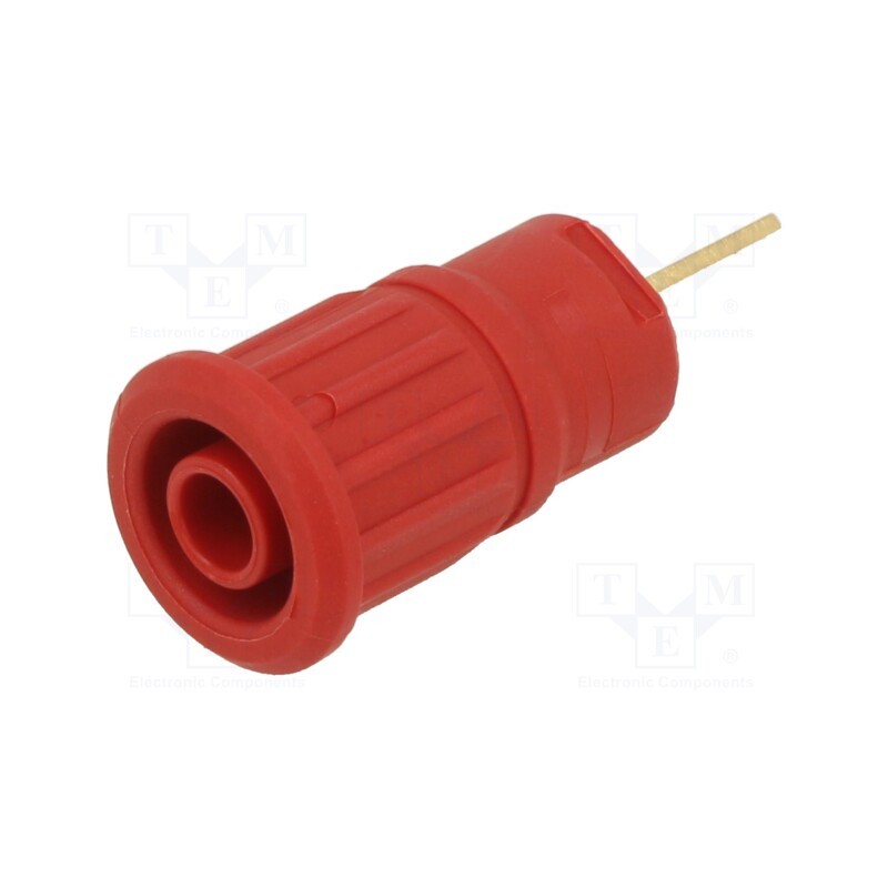 1 pcs x STu00c4UBLI - 23.3150-22 - Socket, 4mm banana, 32A, 1kV, red, gold-plated, on panel