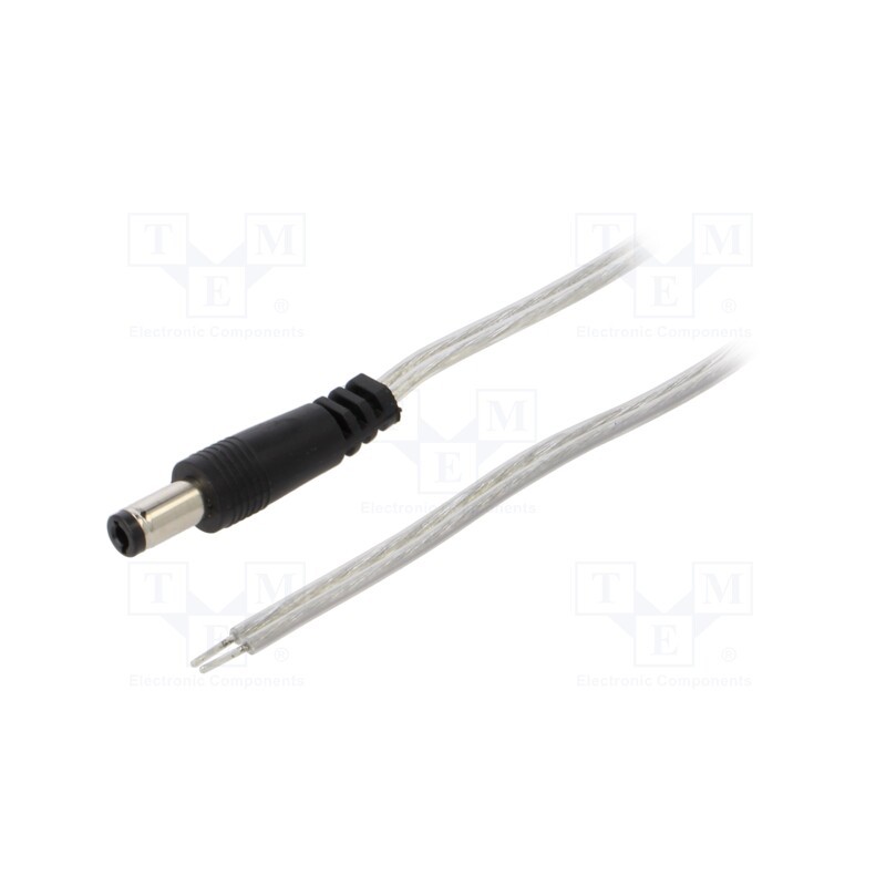 1 pcs x BQ CABLE - DC.CAB.8600.0150 - Cable, 2x0.5mm2, wires,DC 5,5/2,5 plug, straight, transparent