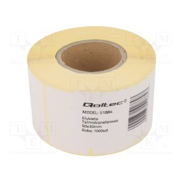 1 rol x QOLTEC - 51884 - Label, white, Character colour: black, QOLTEC-51887