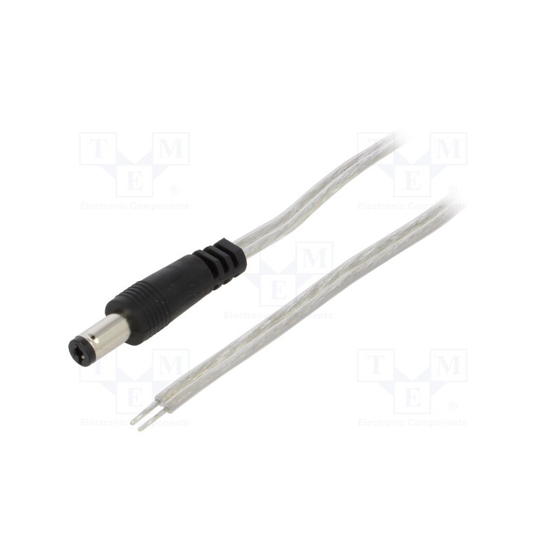 1 pcs x BQ CABLE - DC.CAB.8200.0150 - Cable, 2x0.5mm2, wires,DC 5,5/2,1 plug, straight, transparent
