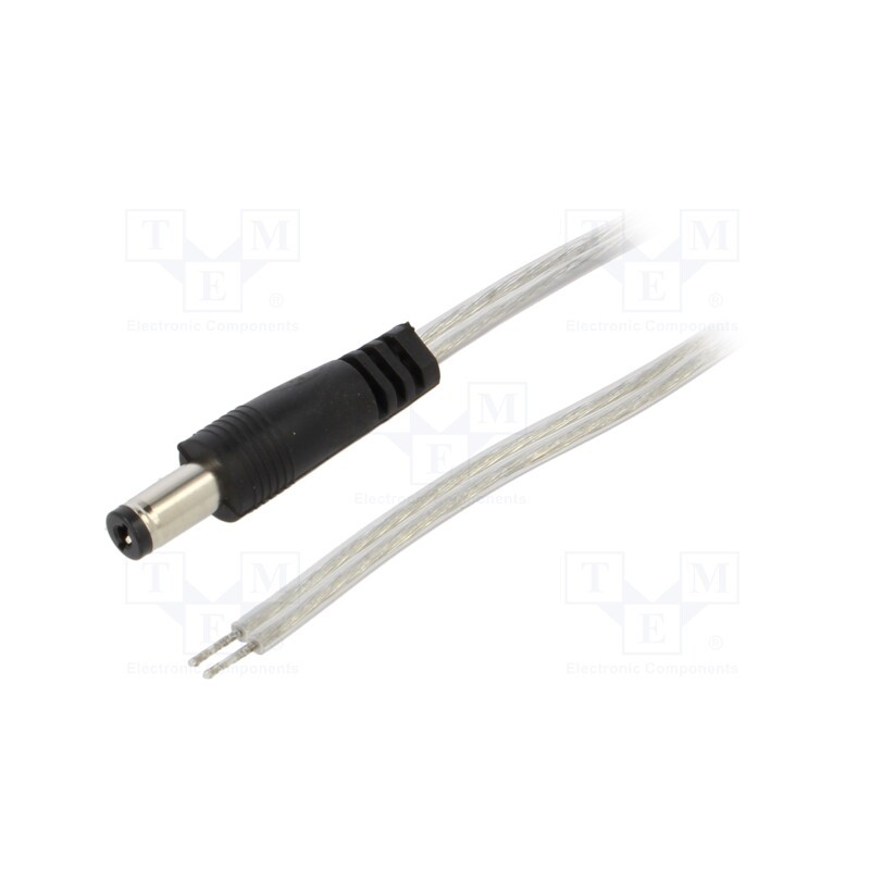 1 pcs x BQ CABLE - DC.CAB.8200.0020 - Cable, 2x0.5mm2, wires,DC 5,5/2,1 plug, straight, transparent